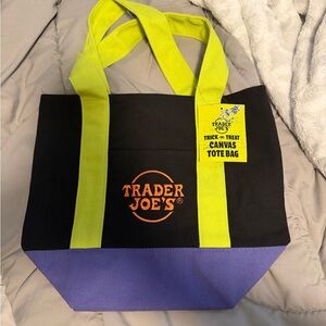 Trader Joe’s trick or treat: Black, Green& Purple Canvas Mini Tote Bag